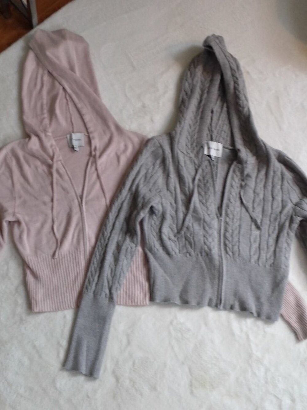 2 PINK ROSE SIZE M ZIPPERED SWEATERS LIKE NEW